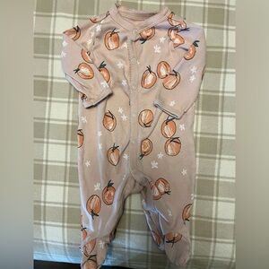 Peach Print Kids One Piece